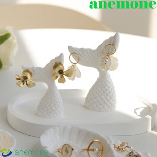 Anemone ชั้นวางเครื่องประดับ ต่างหู รูปหางปลา สีขาว สไตล์เกาหลี