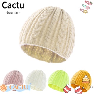 Cactu หมวกบีนนี่ ผ้าวูลนิ่ม เหมาะกับฤดูหนาว สําหรับผู้หญิง
