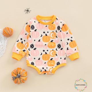 Babyclothes- ชุดจั๊มสูทรอมเปอร์ แขนยาว คอลูกเรือ ลายฟักทอง ฮาโลวีน สําหรับเด็กทารก เด็กวัยหัดเดิน เด็กผู้ชาย เด็กผู้หญิง