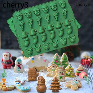 Cherry3 แม่พิมพ์ทําช็อคโกแลต เค้ก ขนมหวาน คัพเค้ก น้ําแข็ง ขิง รูปกระดิ่ง คริสต์มาส 30 ช่อง