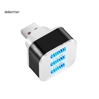 &lt;Dobetter&gt; 3-in-1 อะแดปเตอร์ฮับแยกสายเคเบิล USB มีไฟ LED แบบพกพา สําหรับโทรศัพท์มือถือ PC แล็ปท็อป