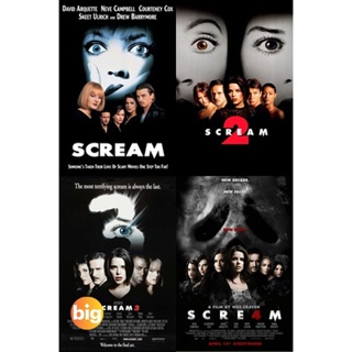 แผ่น DVD หนังใหม่ SCREAM 1 - 4 - สครีม หวีดสุดขีด ภาค 1 - 4 (เสียง ไทย/อังกฤษ ซับ ไทย/อังกฤษ) หนัง ดีวีดี