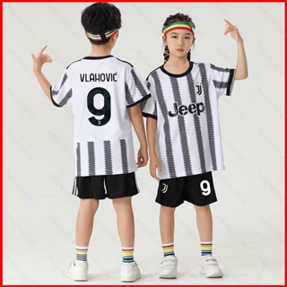 เสื้อกีฬาแขนสั้น ลายทีมชาติฟุตบอล Juventus Jersey Home Vlahovic 22 23 ชุดเหย้า สําหรับเด็ก