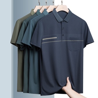 There are pocket POLO shirts in stock, middle-aged dads wear mens hygroscopic sweatclothes, middle-aged grandfathers wear short-sleeved t-shirts, cotton lapels, Tee breathable wide version of business and leisure Paul shirts