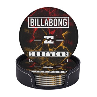 Billabong ที่รองแก้วหนัง ทรงกลม กันเปื้อน ป้องกันน้ําร้อนลวก สําหรับร้านอาหาร ห้องครัว สํานักงาน และอื่น ๆ 6 ชิ้น