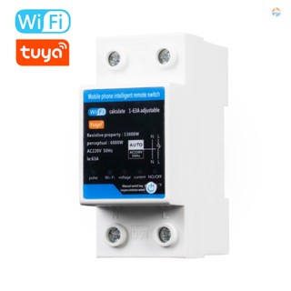 {fash} Tuya WiFi ตัวป้องกันปิดอัตโนมัติ อัจฉริยะ จอแสดงผล LCD มัลติฟังก์ชั่น ตรวจสอบแรงดันไฟฟ้า มิเตอร์วัดพลังงาน ป้องกัน Values ตั้งค่าได้ ควบคุมผ่านแอพโทรศัพท์มือถือ