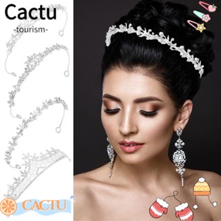 Cactu ที่คาดผม มงกุฎ ประดับคริสตัล พลอยเทียม เครื่องประดับแฟชั่น สําหรับงานแต่งงาน ปาร์ตี้