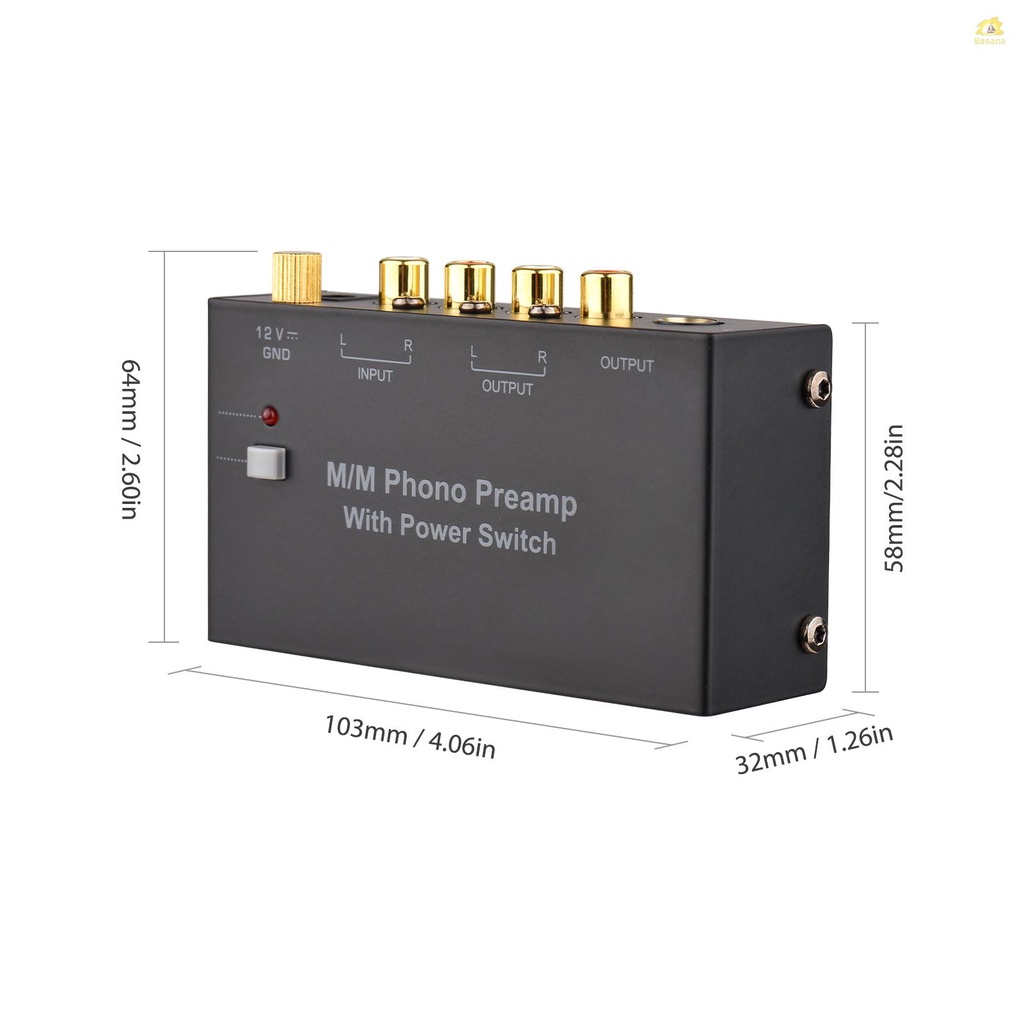 banana-pie-m-m-พรีแอมป์โฟโน่-พร้อมสวิตช์ไฟ-พรีแอมป์แผ่นเสียง-rca-อินเตอร์เฟซ-trs-1-4-นิ้ว