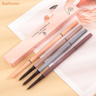 [BaiPester] ดินสอเขียนคิ้ว แบบสองหัว หมุนอัตโนมัติ ปากกาบาง เติมสีคิ้ว แต่งหน้า ปากกาเขียนคิ้ว ยาว กันน้ํา สวมใส่ง่าย