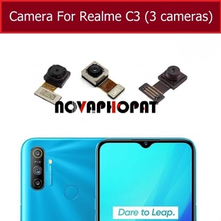 Novaphopat อะไหล่โมดูลกล้องเซลฟี่ ด้านหน้า และด้านหลัง สายแพ สําหรับ OPPO Realme C3 C3i RMX2020 RMX2021 RMX2027
