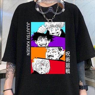Harajuku Mens tshirt Jujutsu Kaisen Printed Unisex Short Sleeve Cool Cartoon Anime Casual T-shirt Male Streetwear _03
