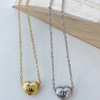 เครื่องประดับ สร้อยคอสแตนเลส จี้หัวใจฝ้า แฟชั่นทันสมัย สไตล์ญี่ปุ่น และเกาหลี สําหรับผู้หญิง