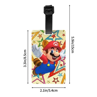 Super Mario ป้ายแท็ก PVC 5.4*8.5 ซม. อุปกรณ์เสริม สําหรับติดกระเป๋าเดินทาง