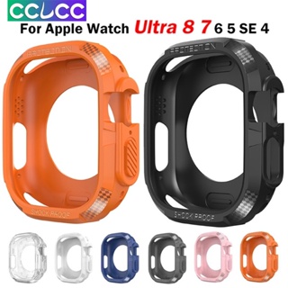 Cclcc เคส TPU นิ่ม แบบใส ป้องกันหน้าจอ อุปกรณ์เสริม สําหรับ Apple Watch Ultra 49 มม. Series 8 7 45 มม. 41 มม. 6 5 4 44 มม. 40 มม.