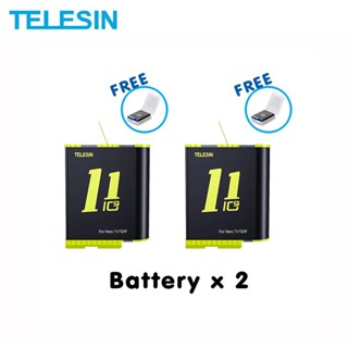 GoPro 11 / 10 / 9 Telesin Battery x 2 แบตเตอรี่ โกโปร 11 / 10 / 9 x 2 แบตกล้อง แบต โกโปร Battery อุปกรณ์เสริมโกโปร