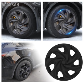 ALASKAR 4 pcs 19in ล้อ Hubcap Matte Black Cool Sporty Full Protection สำหรับ Tesla รุ่น Y 2020 ถึง 2023