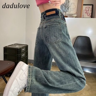 DaDulove💕 New Korean Version of Ins Retro Washed Jeans Womens High Waist Slim Straight Pants Large Size Trousers