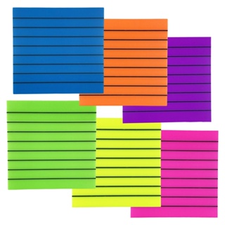 6pcs Home Practical Convenient Stationery School Office Translucent With Lines Meeting Self Stick Reminders Sticky Notes
