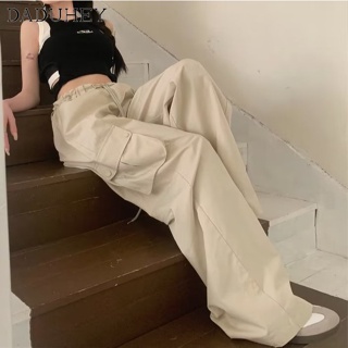 DaDuHey🎈 Cargo Pants Womens Summer 2023 New American Style High Street Straight Loose Wide Leg Jeans Sports Pants