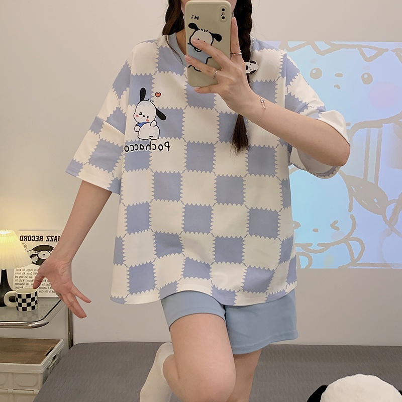 summer-new-pochacco-pajamas-womens-short-sleeved-shorts-sweet-and-comfortable-soft-home-service-suit