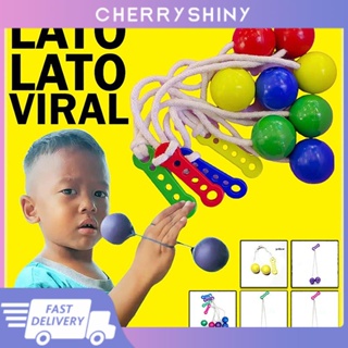 ของเล่น LATO LATO พร้อมที่จับ VIRAL 4 ซม. TEK TEK TOK TOK ETEK Old School LATTO Pro-clackers Ball Clack Bal