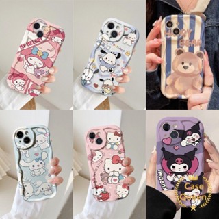เคสโทรศัพท์มือถือ ขอบโค้ง ลาย Kuromi Pochacc Hello KKitty Bear Melody Cinnamoroll 3D น่ารัก สําหรับ Oppo A17 A77 A57 A17K A11K A16s A33 A77S A7 A35 A16 A54 A3s A15 A53 A15s A12 A5s A12E A32