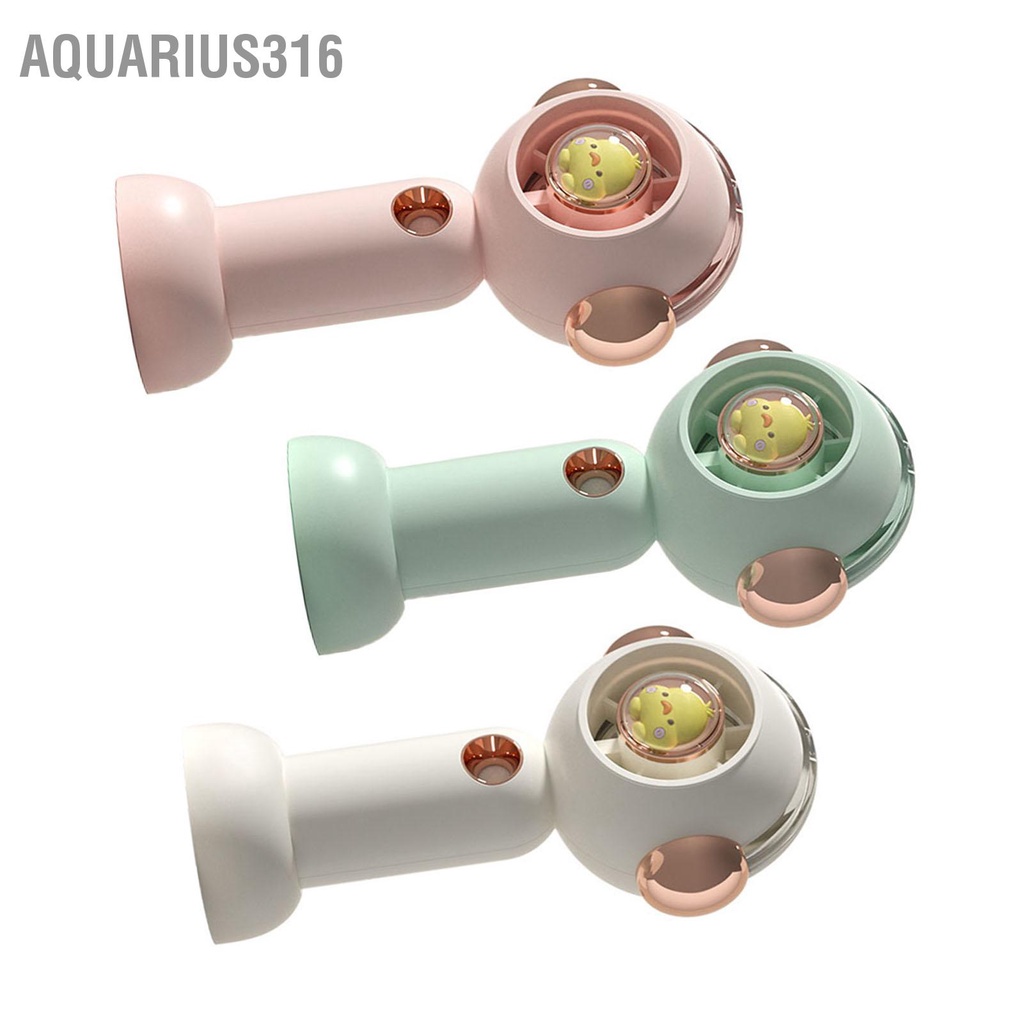 aquarius316-พัดลมไอน้ำพกพาแบบพกพาการ์ตูนน่ารักพัดลมส่วนตัวแบบชาร์จ-usb-สำหรับกลางแจ้งในร่ม