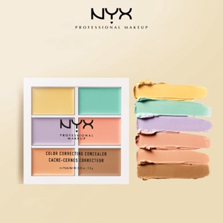 ส่งไว🚀คอนซีลเลอร์ NYX Professional Makeup Color Correcting Concealer Palette 6สี แต่งหน้าสีคอนซีลเลอร์ปกปิดรอย