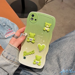 เคส Realme C11 2021 2020 C15 C12 C25 C25S C21Y C25Y C55 C21 C3 C2 C1 C17 C20 Realme C30S 7i เคสโทรศัพท์มือถือ ลายหมีน่ารัก 3D สี่สี เรียบง่าย สําหรับ