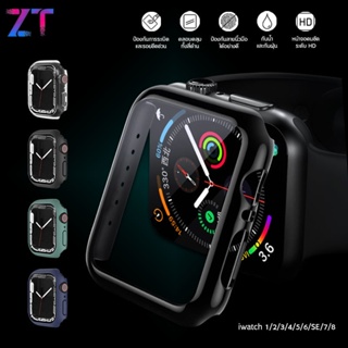 เช็ครีวิวสินค้าสำหรับ เคสแอปเปิ้ลวอช สำหรับ for smart watch 8/7/6/5/4/3/2/1/SEเคส for Watch สายนาฬิกา PC+Glass สำหรับ watch SE