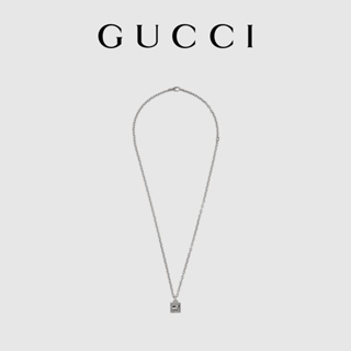 [พร้อมส่ง] Gucci GUCCI สร้อยคอเงิน ทรงสี่เหลี่ยม กันแพ้