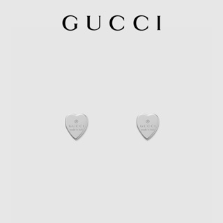 [พร้อมส่ง] ต่างหูเงิน รูปหัวใจ โลโก้ Gucci Gucci