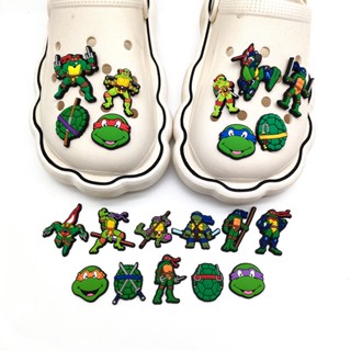 การ์ตูนนินจาเต่า Croc Jibitz อะนิเมะรองเท้า Charms นินจาเต่า Jibbits Charm Hero Jibits Crocks สําหรับเด็ก อุปกรณ์เสริมตกแต่งรองเท้า