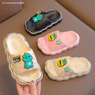 รองเท้าแตะเด็กหญิง    การ์ตูนฤดูร้อนใหม่ด้านล่างนุ่มในร่มรองเท้าแตะไดโนเสาร์ flip flop รองเท้าแตะ