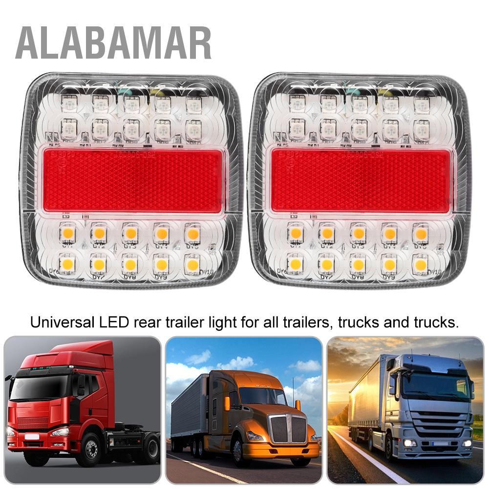 alabamar-2-ชิ้น-12v-24v-20led-สองสีไฟท้ายสำหรับรถบรรทุกพ่วง-ฝาครอบหลอดไฟสีขาว