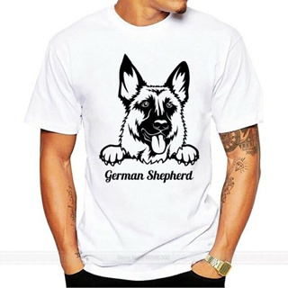 เสื้อยืด ผ้าฝ้าย พิมพ์ลายสุนัขเชฟเฟิร์ด เหมาะกับของขวัญวันเกิด สไตล์เยอรมัน สําหรับผู้ชาย