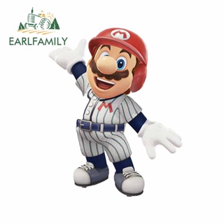 Earlfamily สติกเกอร์ไวนิล ลาย Super Mario กันน้ํา 13 ซม. x 10.4 ซม. สําหรับติดตกแต่งกระจกรถยนต์ ตู้เย็น DIY
