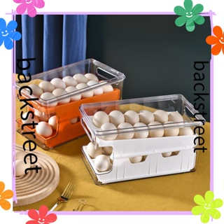 Backstreet กล่องเก็บไข่ กล่องเก็บของในตู้เย็น กล่องเก็บไข่ม้วน สไลด์ ภาชนะเก็บรักษาสด ตู้เย็น องค์กร กล่องไข่