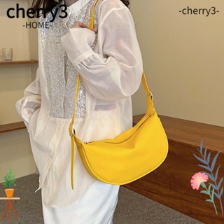 Cherry3 Hobo กระเป๋าสะพายไหล่ หนัง PU ทรงคลัทช์ ขนาดเล็ก น้ําหนักเบา สีพื้น แฟชั่นสําหรับสตรี