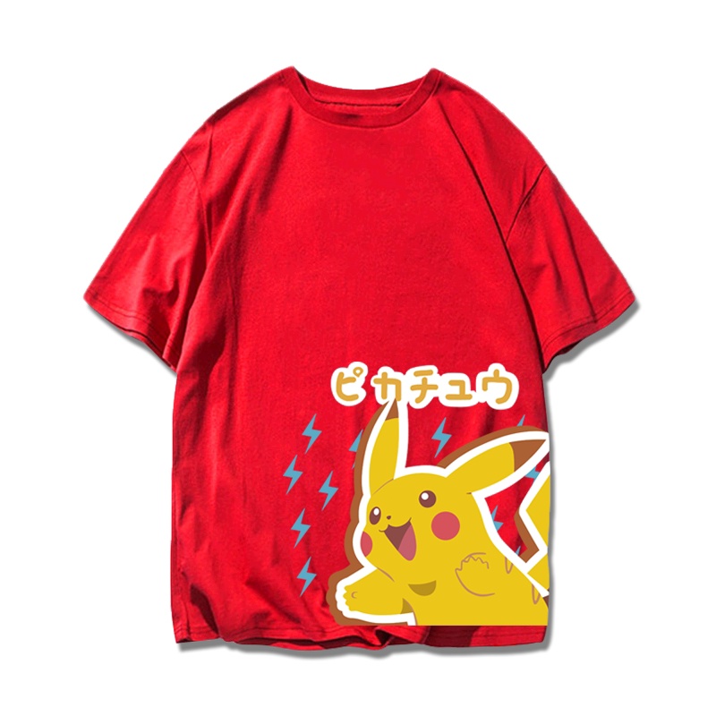 ขายด่วน-เสื้อยืดแขนสั้น-pikachu-จาก-anime-pok-mon-ผ้าฝ้ายเนื้อดี-ใหม่ล่าสุด-chic