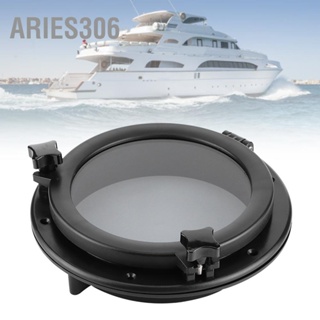 Aries306 10in Marine Porthole Round Black Portlight Stalinite Window Universal สำหรับเรือยอชท์ RV