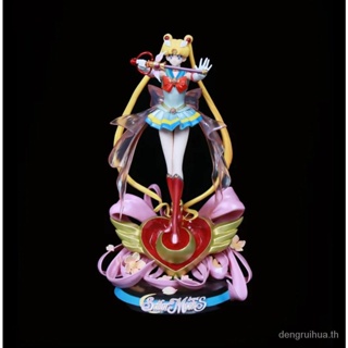 [Spot] beautiful girl warrior GK Moon Hare water ice moon luminous statue scene model boxed hand-made