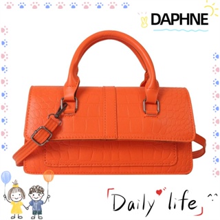 Daphne กระเป๋าสะพายไหล่ กระเป๋าคลัทช์ หนัง PU ขนาดเล็ก น้ําหนักเบา สีพื้น สําหรับผู้หญิง