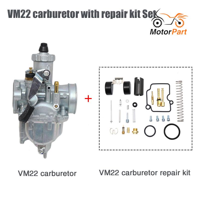 MOTOPARTS SHOP Mikuni VM22 PZ26 26mm Carburetor with Repair Kit Set For