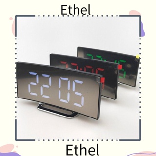 Ethel1 นาฬิกาปลุกดิจิทัล LED บอกอุณหภูมิ ปฏิทิน มีไฟแบ็คไลท์ ข้างเตียง