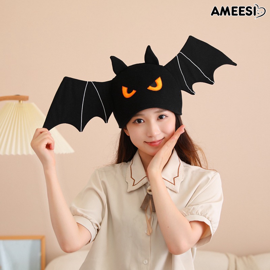 ameesi-ฮาโลวีน-ค้างคาวสีดํา-หมวกน่ารัก-ตลก-การ์ตูน-หมวกตุ๊กตา-ฮาโลวีน-คอสเพลย์-ปาร์ตี้-เครื่องแต่งกาย-อุปกรณ์ประกอบฉากเซลฟี่-วันหยุด