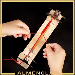 [Almencla2] ชุดอุปกรณ์จิ๊กถักสร้อยข้อมือ เชือกพาราคอร์ด กรอบไม้ ปรับความยาวได้ สําหรับทําเครื่องประดับ