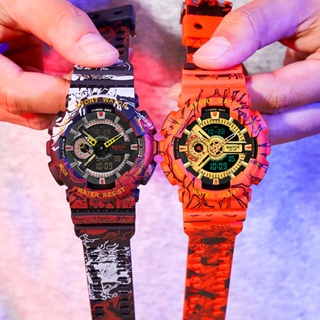 Basid นาฬิกาข้อมือดิจิทัล แบรนด์หรู กันน้ํา ลาย One Piece Dragon Ball สําหรับผู้ชาย