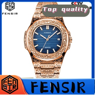 Fensir FENSIR พร้อมส่ง นาฬิกาข้อมือควอตซ์แฟชั่น แกะสลัก ลําลอง ลายนกแก้ว หอยทาก สร้างสรรค์ มีปฏิทิน สําหรับผู้ชาย