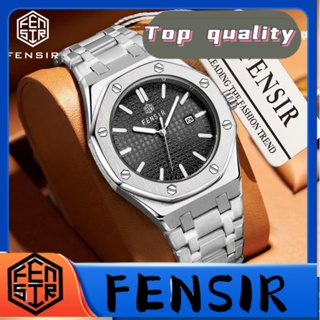 Fensir FENSIR พร้อมส่ง นาฬิกาข้อมือควอตซ์แฟชั่น สายแสตนเลส กันน้ํา มีปฏิทิน สําหรับบุรุษ